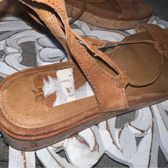 Frye Suede Leather Ankle Wrap Sandals Shoes Women’s 8 - Picture 6 of 9